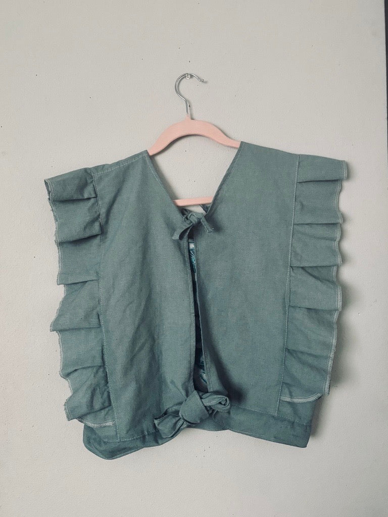 Palomita Ruffled Top | Hand-Embroidered Cotton Blouse | Fall Mexican Handmade Clothing