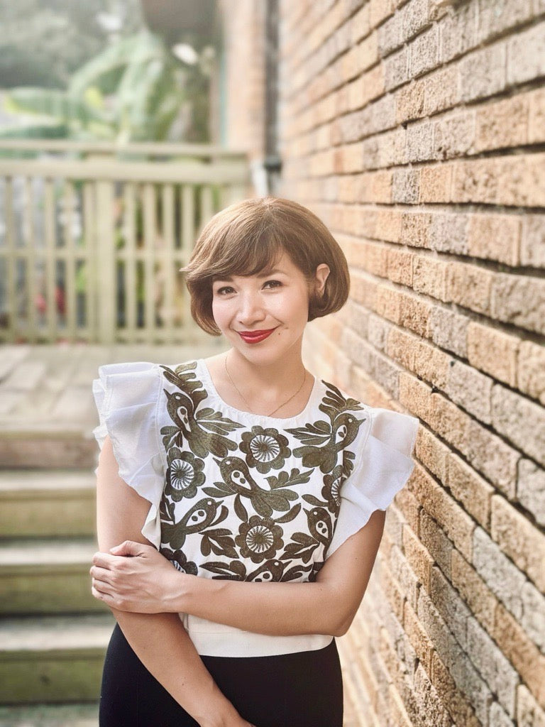 Palomita Ruffled Top | Hand-Embroidered Cotton Blouse | Fall Mexican Handmade Clothing