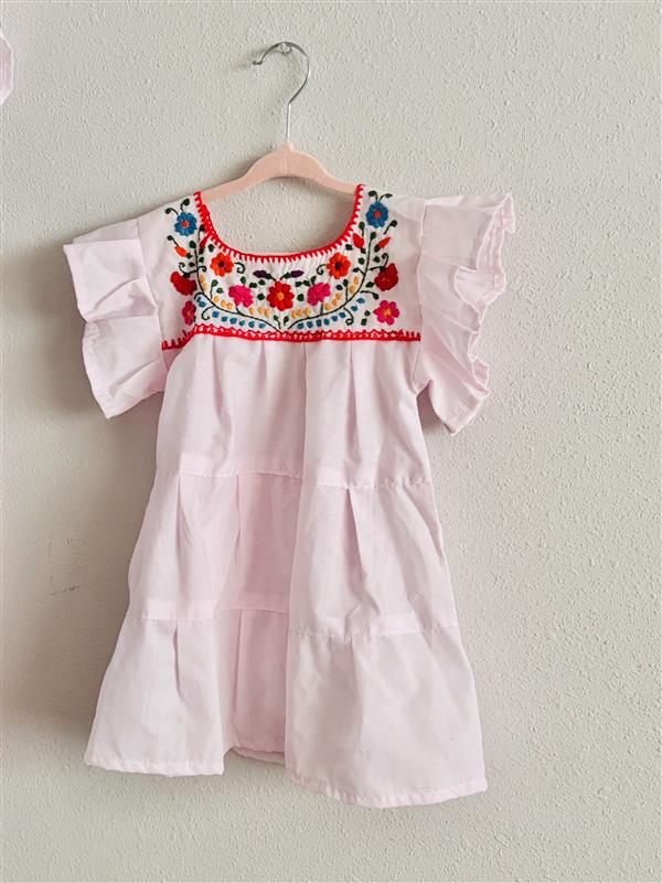 Girls Vestido Chanel in Light Pink