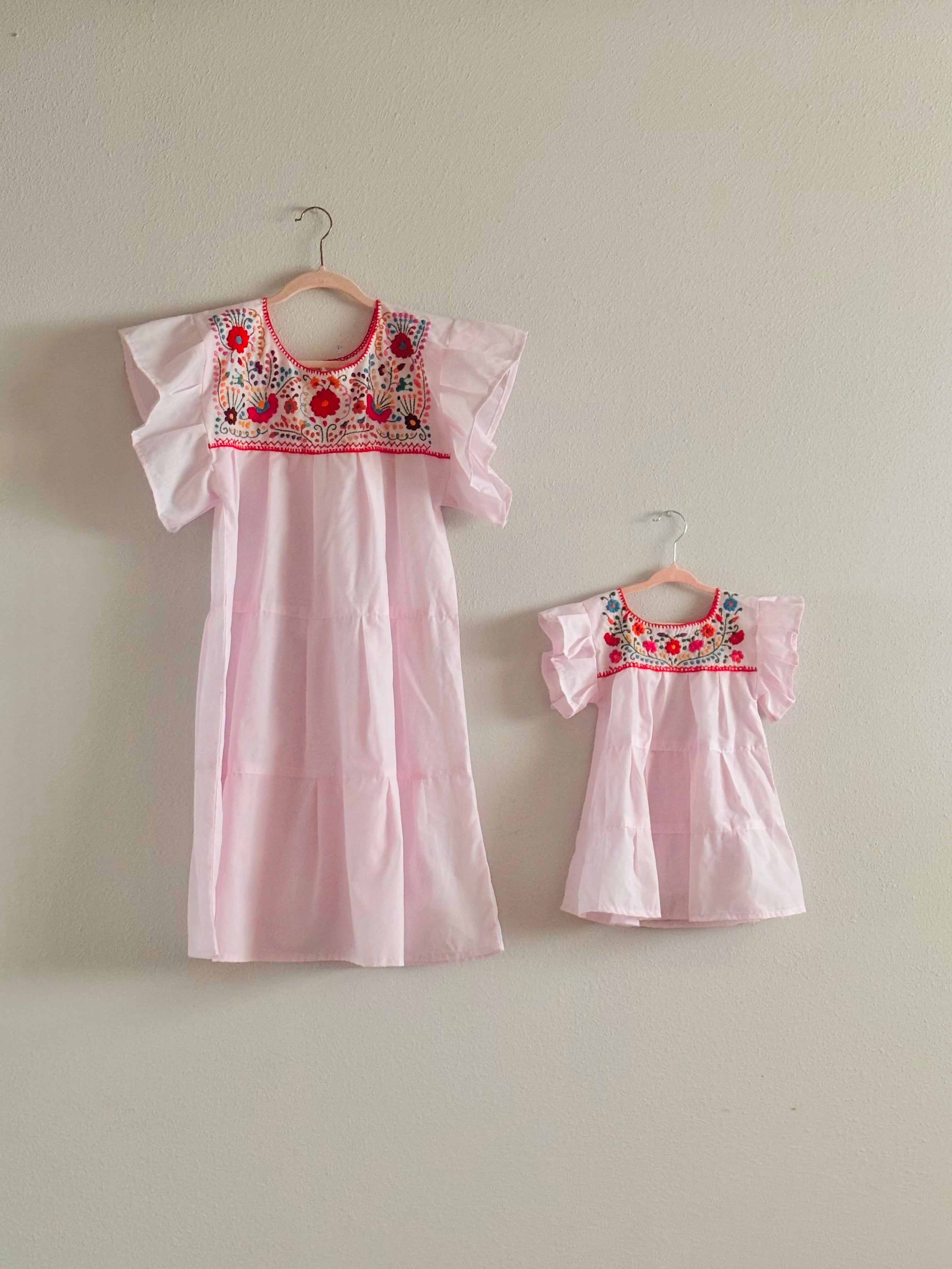 Girls Vestido Chanel in Light Pink