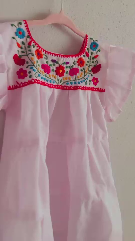 Girls Vestido Chanel in Light Pink